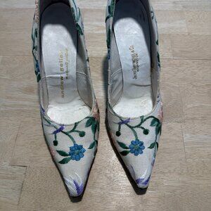 Vintage Andrew Geller Julius Garfinckel Embroidered High Heel Pumps 7.5AA